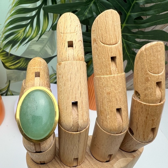 Elegant Statement Rings - Green Gold Oval Rings - Dark Blue Classic Rings - Picture 5 of 15